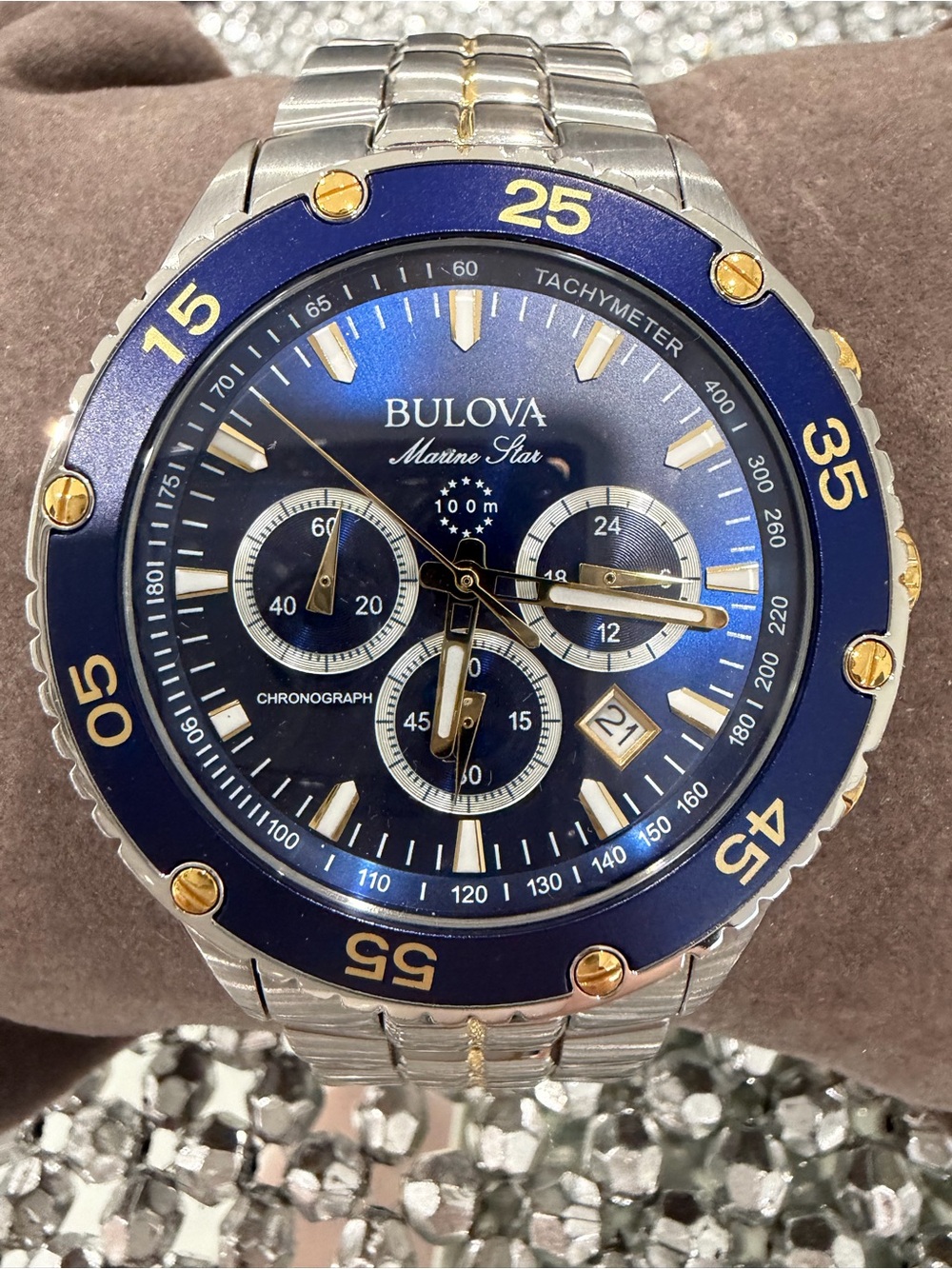 Bulova Blue and Gold Men's Chronograph Watch